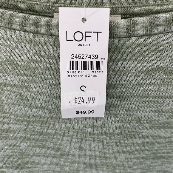 NWT LOFT Outlet Lounge Pale Green Space Dye Top - Picture 8 of 11